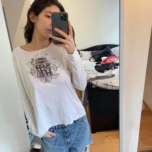 Harley-Davidson White Graphic Long Sleeve Tee